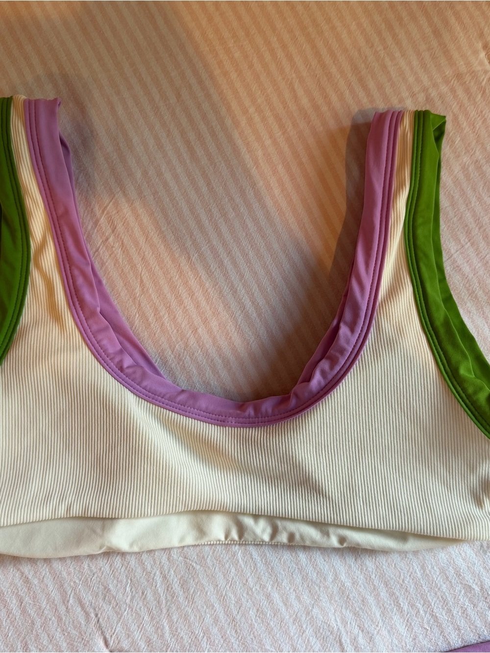 l*space Cream Bikini with Lilac and Green Trim - Picture 3 of 5